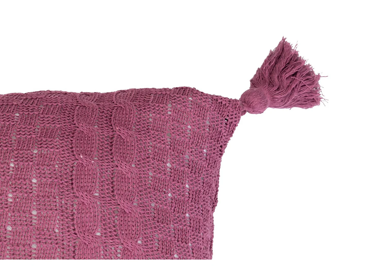 Cojin Hilo Borlones Berenjena 50x15x50 Cm