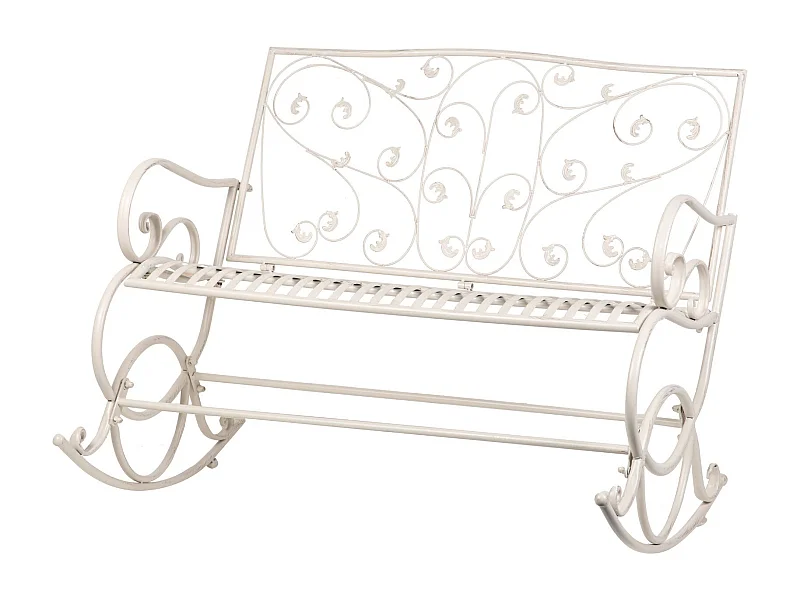 Banco Forja Blanca Antique 110x66x95 Cm