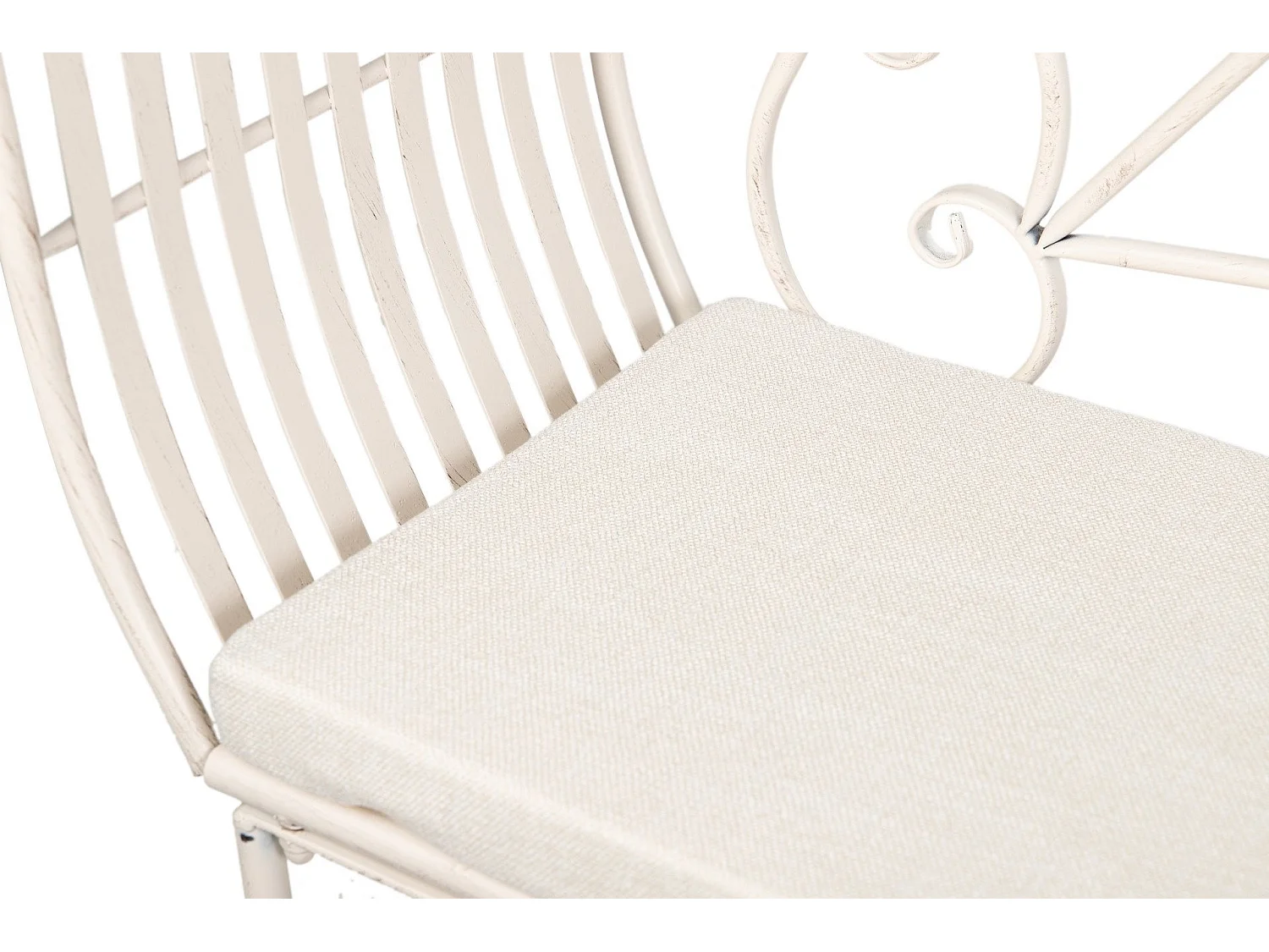 Banco Forja Con Cojin Blanca Antique 110x40x85 Cm