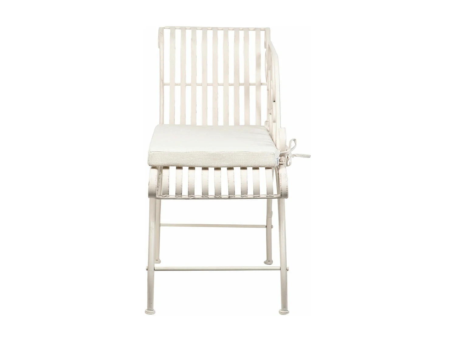 Banco Forja Con Cojin Blanca Antique 110x40x85 Cm