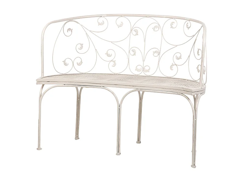 Banco Forja Blanca Antique 110x66x95 Cm