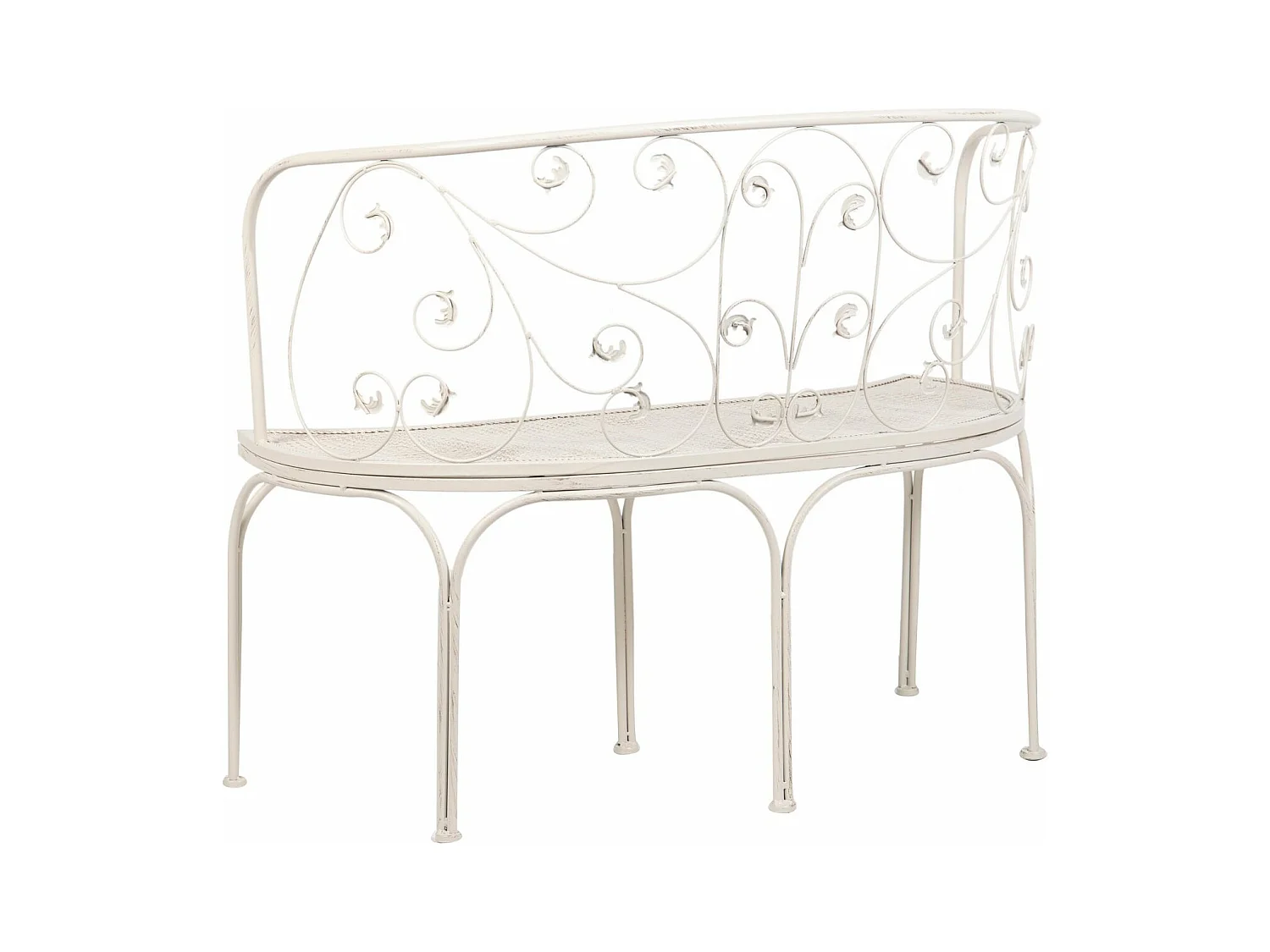 Banco Forja Blanca Antique 110x66x95 Cm