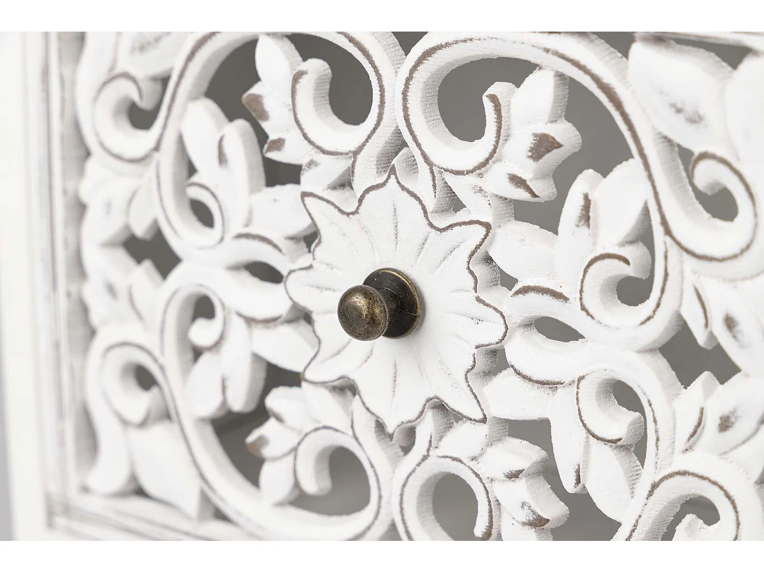 Joyero Madera Calada Blanco 30x7x30 Cm