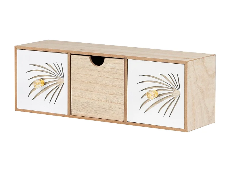 Joyero 3 Cajones Madera Talla 40x12x14 Cm