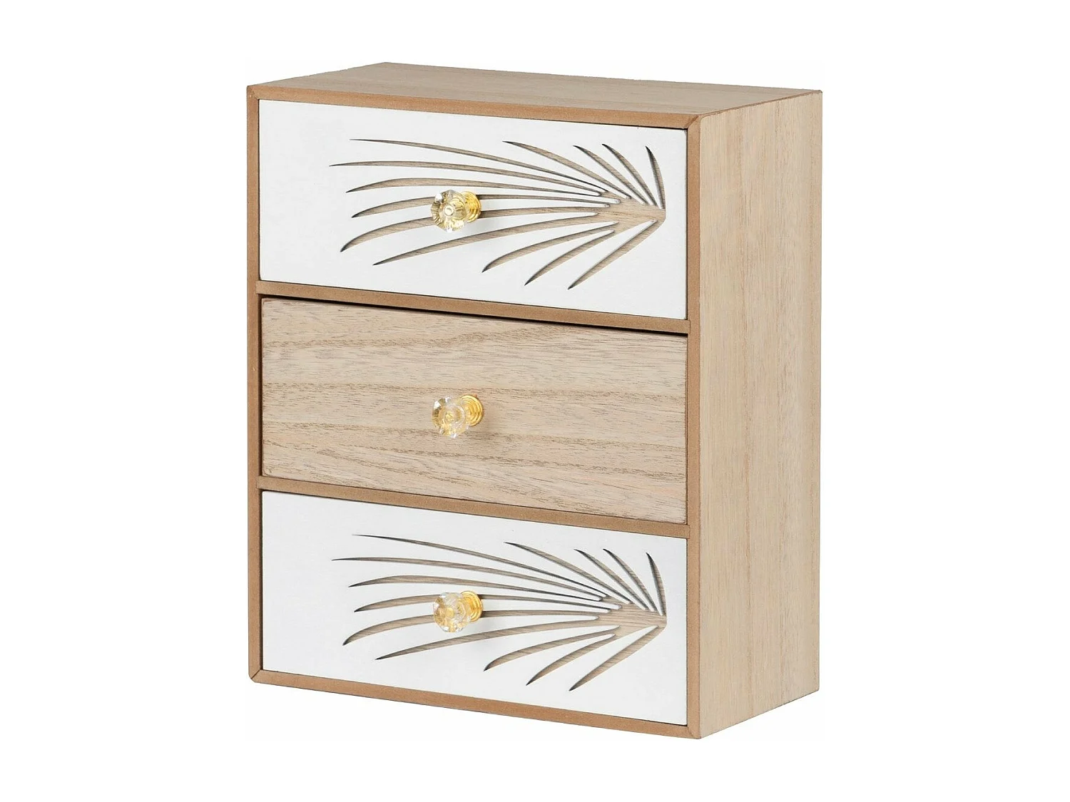 Joyero 3 Cajones Madera Talla 24x12x29 Cm