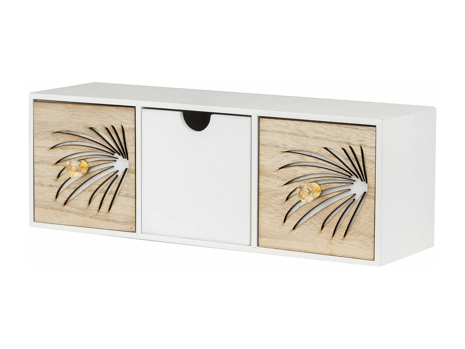 Joyero 3 Cajones Madera Talla 40x12x14 Cm