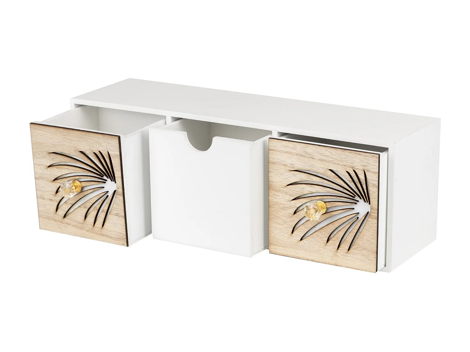 Joyero 3 Cajones Madera Talla 40x12x14 Cm