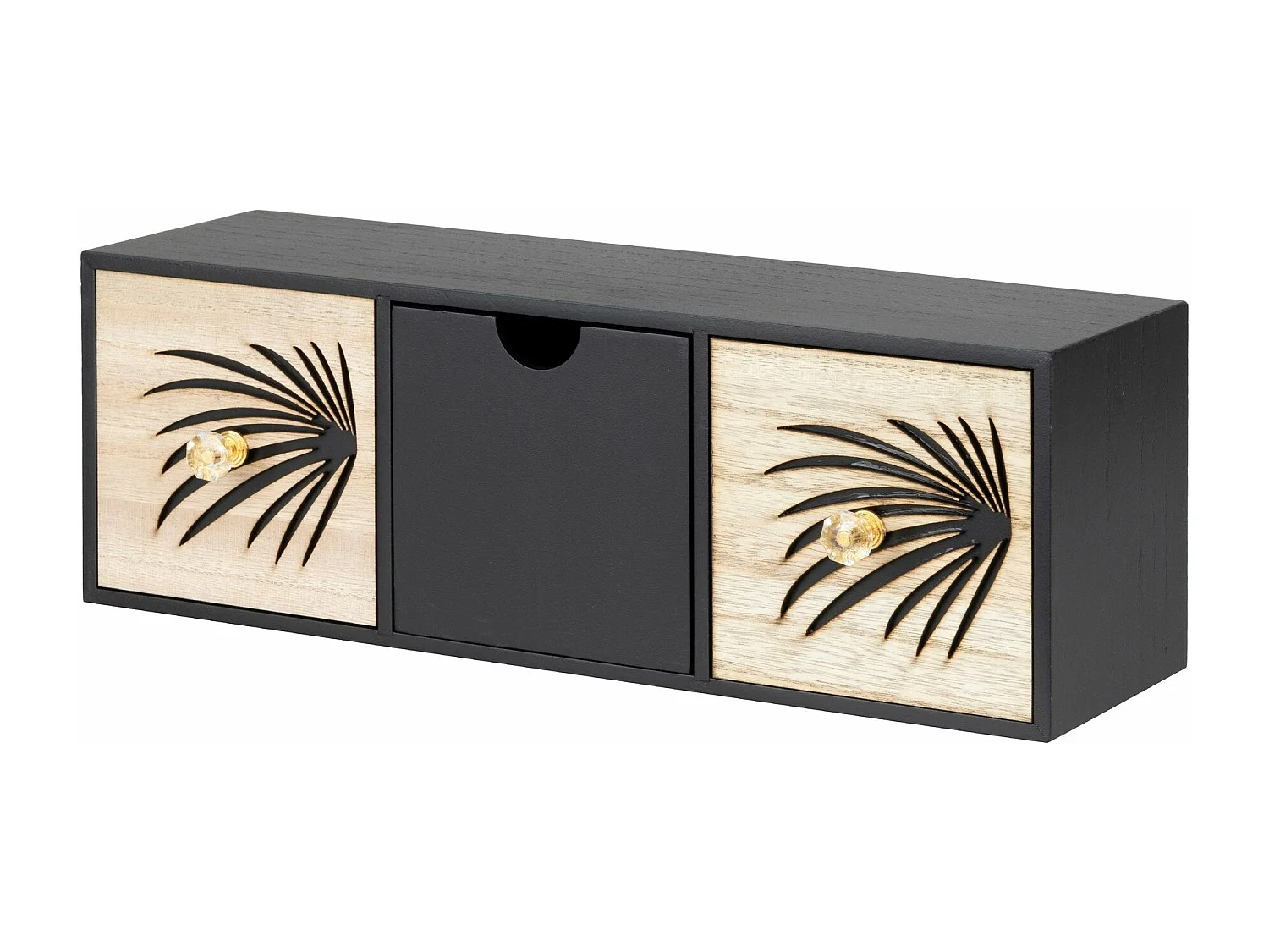 Joyero 3 Cajones Madera Talla 40x12x14 Cm