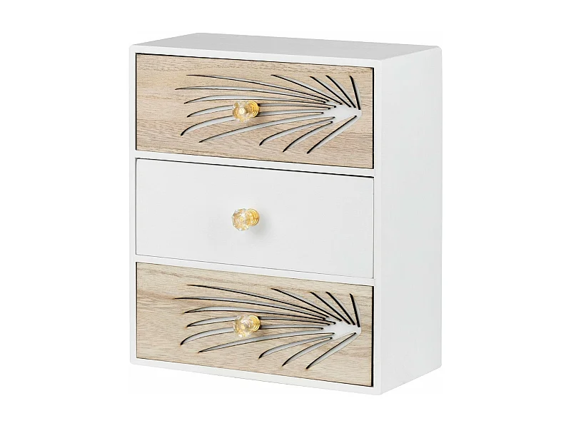 Joyero 3 Cajones Madera Talla 24x12x29 Cm