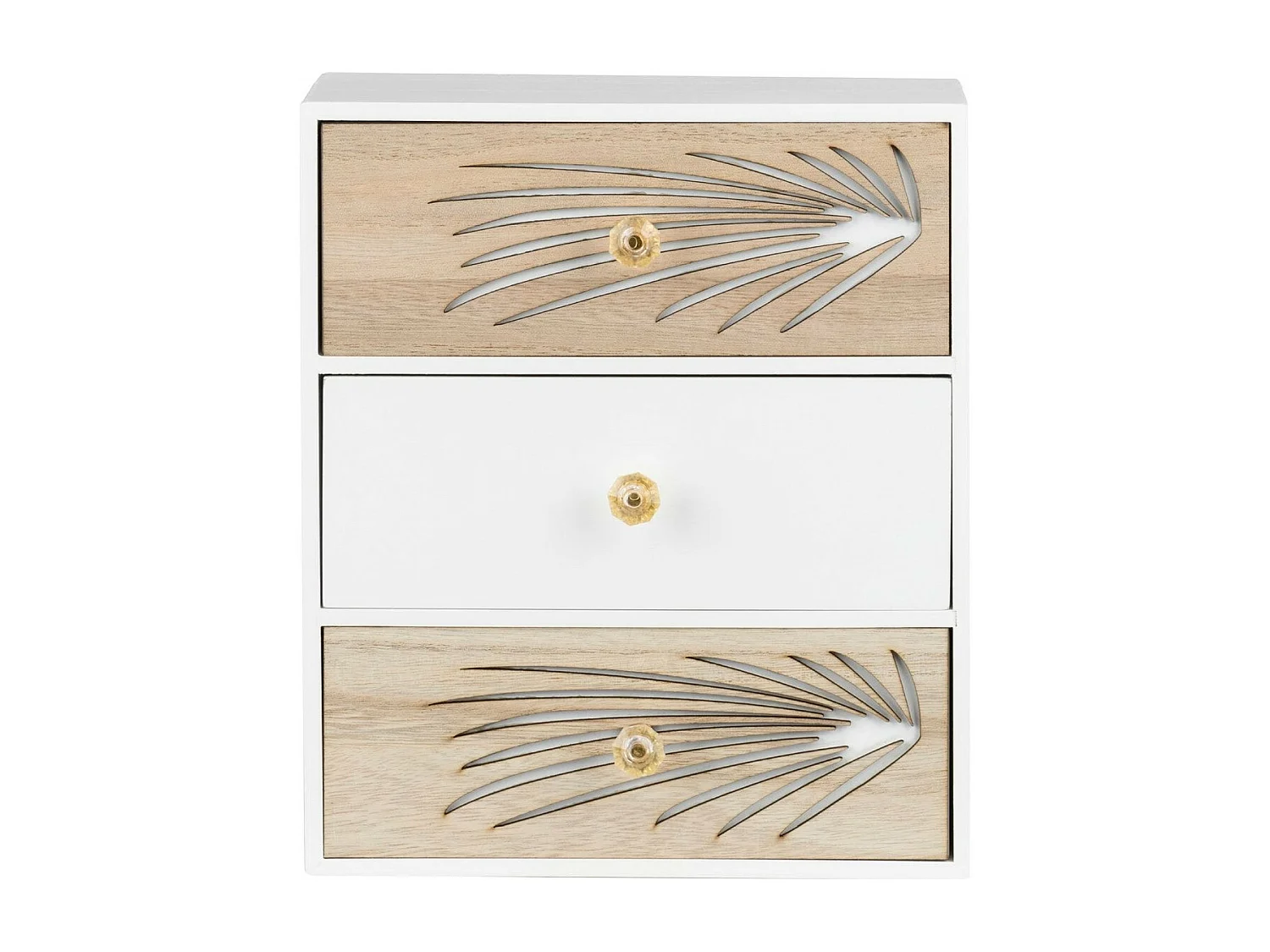 Joyero 3 Cajones Madera Talla 24x12x29 Cm