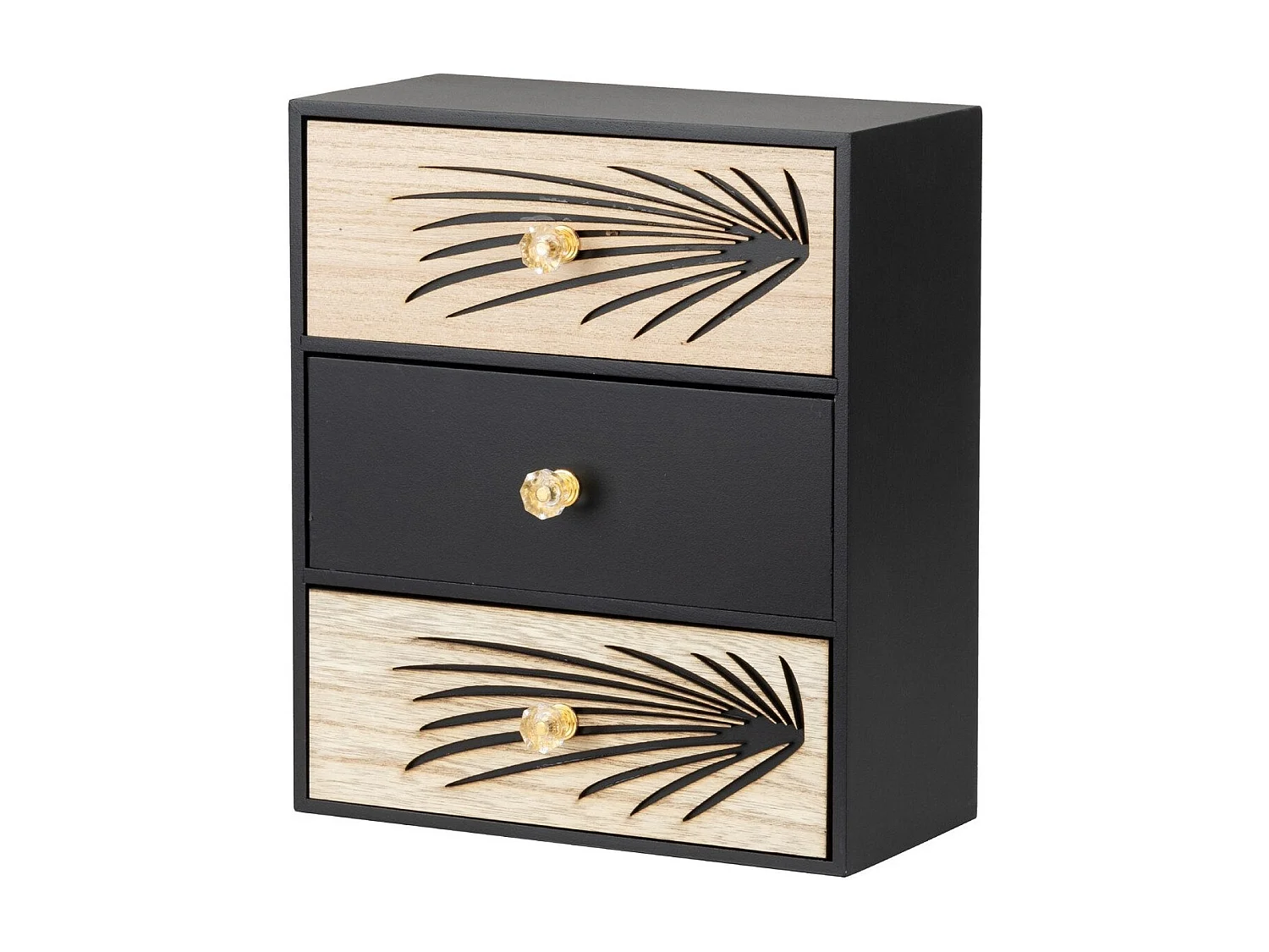 Joyero 3 Cajones Madera Talla 24x12x29 Cm