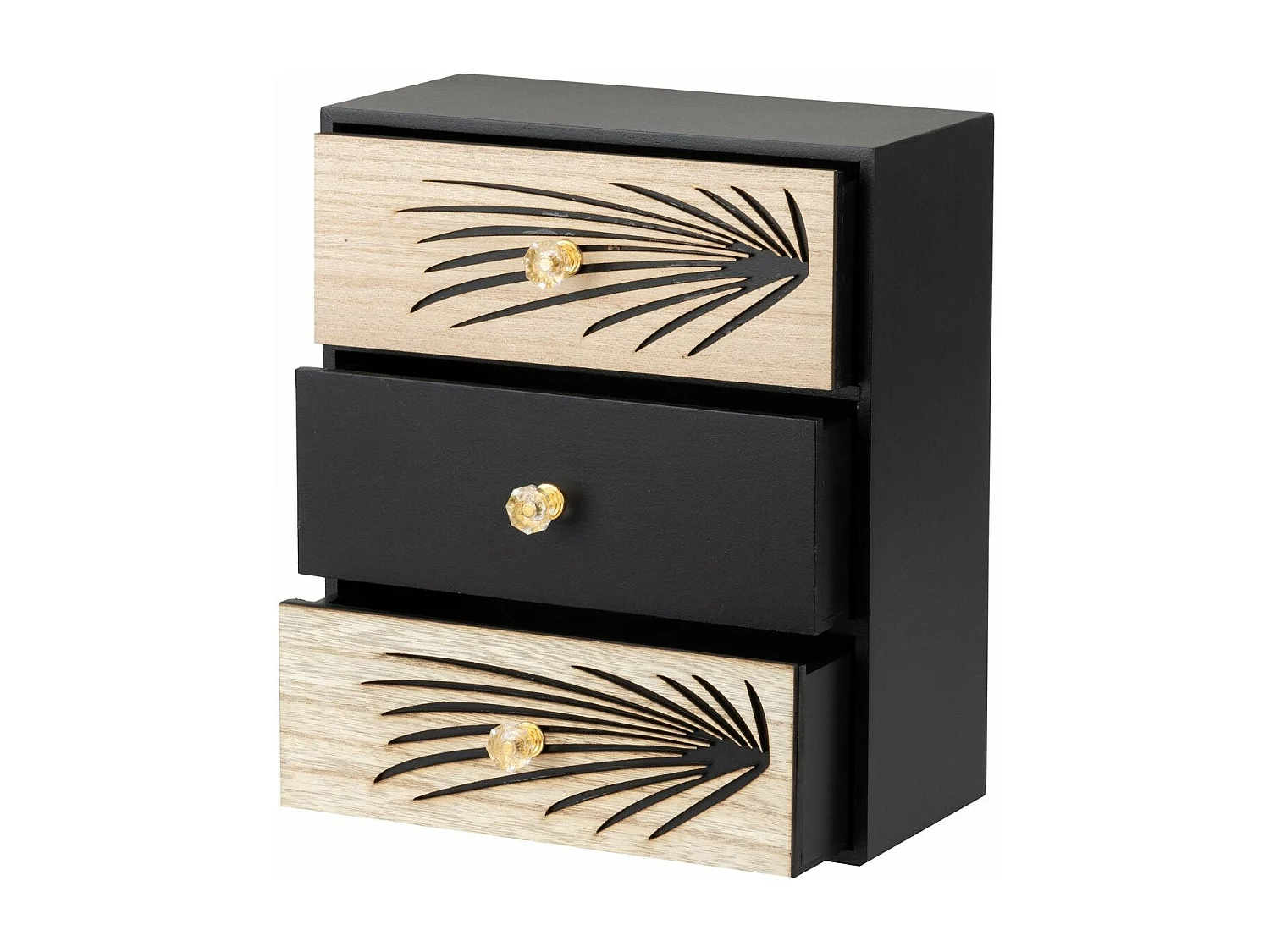 Joyero 3 Cajones Madera Talla 24x12x29 Cm