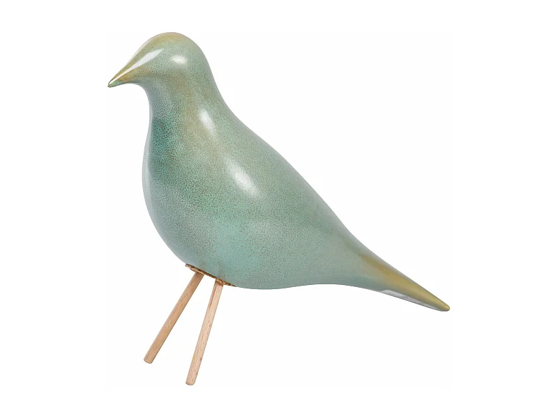 Pajaro Ceramica Turquesa 25x10x21 Cm