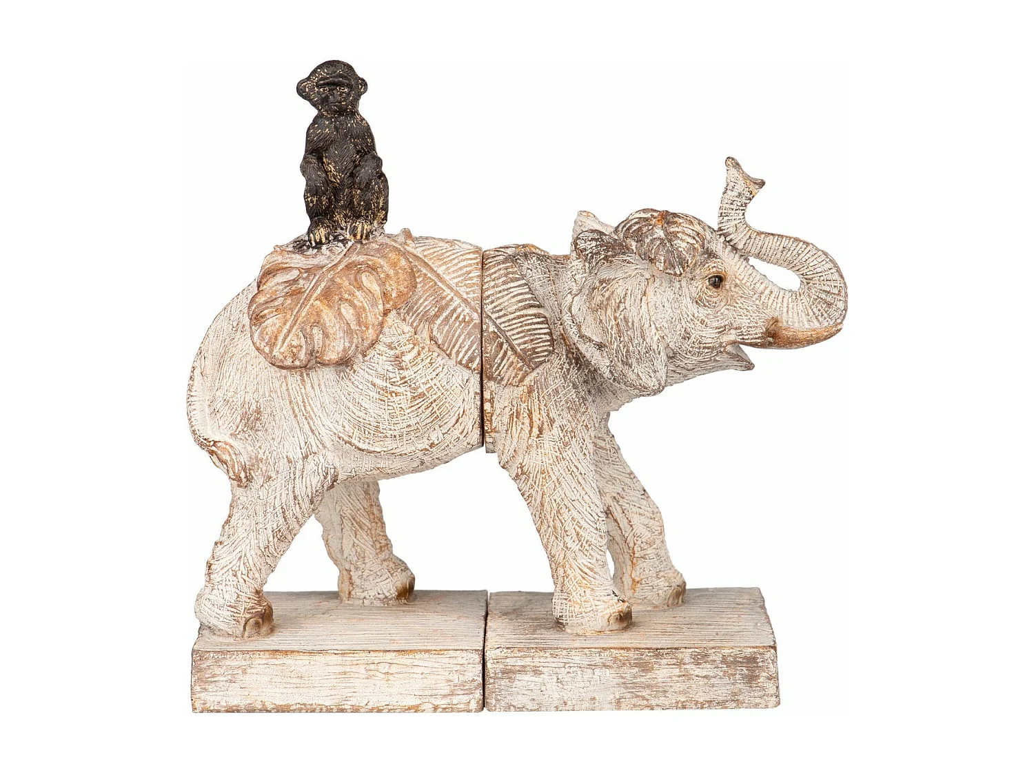 Set 2 Sujeta Libros Elefante Resina 25x10x22 Cm