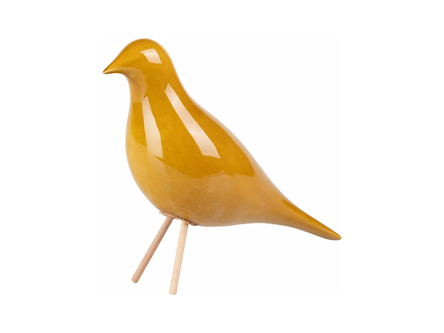Pajaro Ceramica Amarillo 25x10x21 Cm
