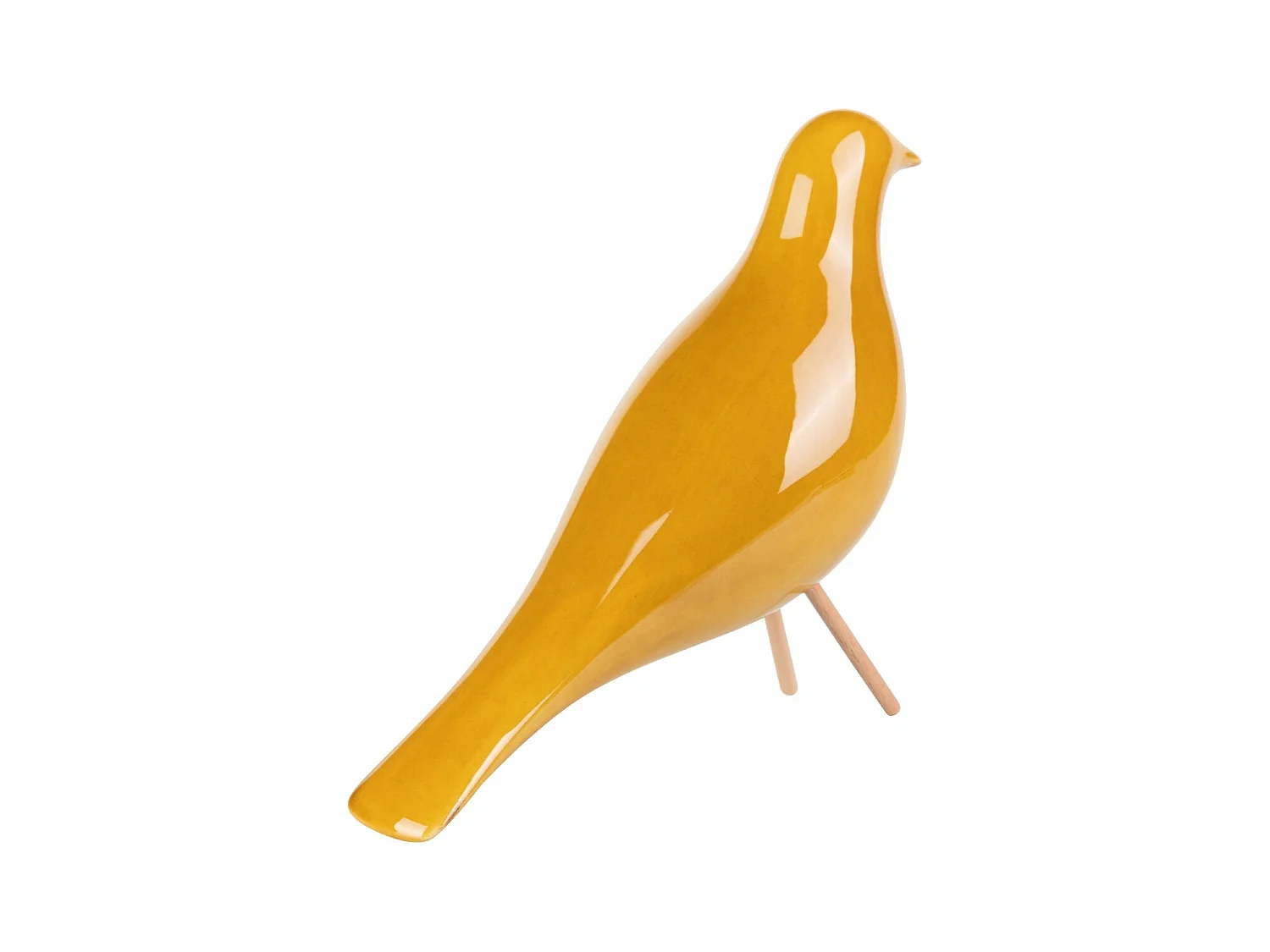Pajaro Ceramica Amarillo 25x10x21 Cm