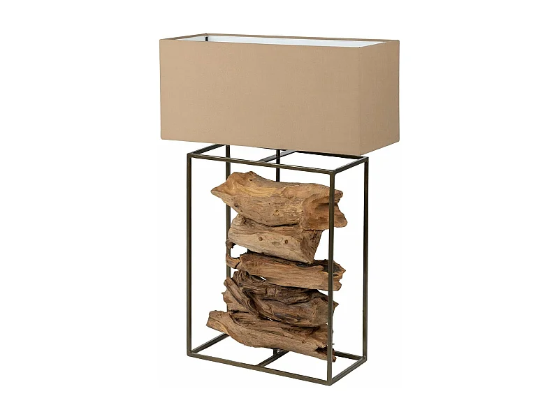 Lampara Sobremesa Madera Kandy 54x22x78 Cm