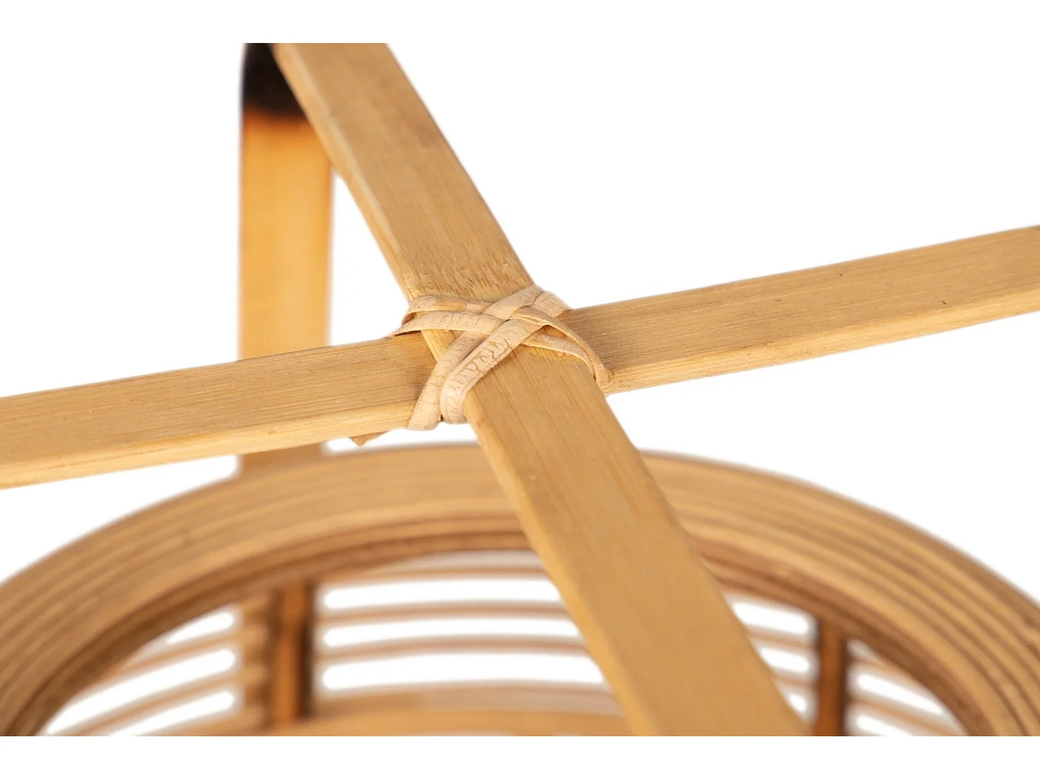 Lampara Sobremesa Bambu Natural 37x37x52 Cm