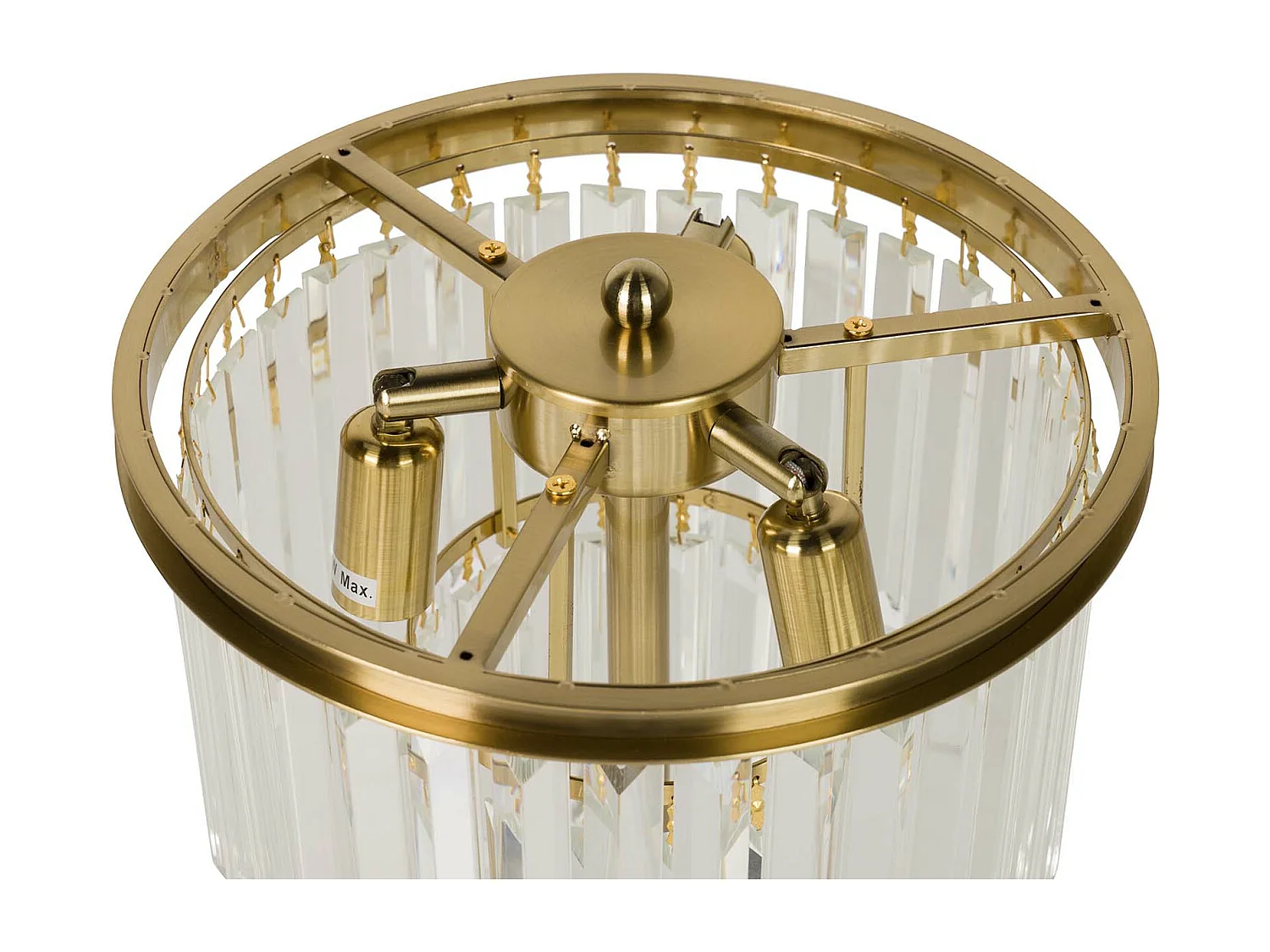 Lámpara Sobremesa Cristal Metal Dorado 30x30x60 Cm