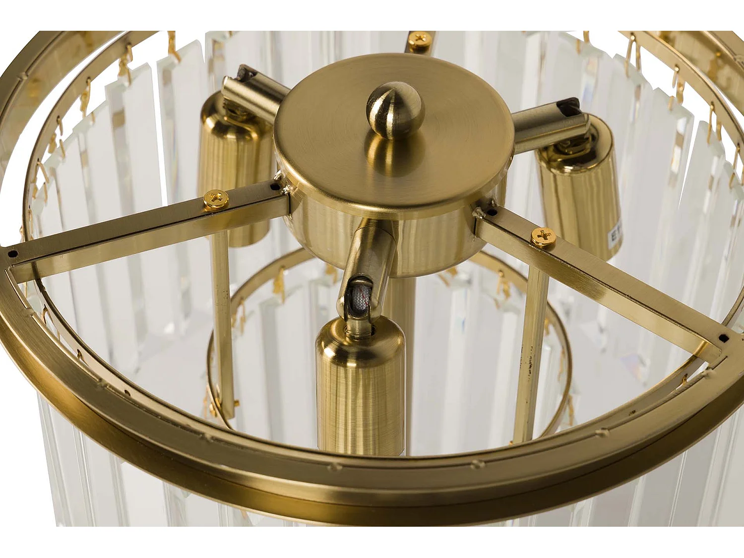 Lámpara Sobremesa Cristal Metal Dorado 30x30x60 Cm