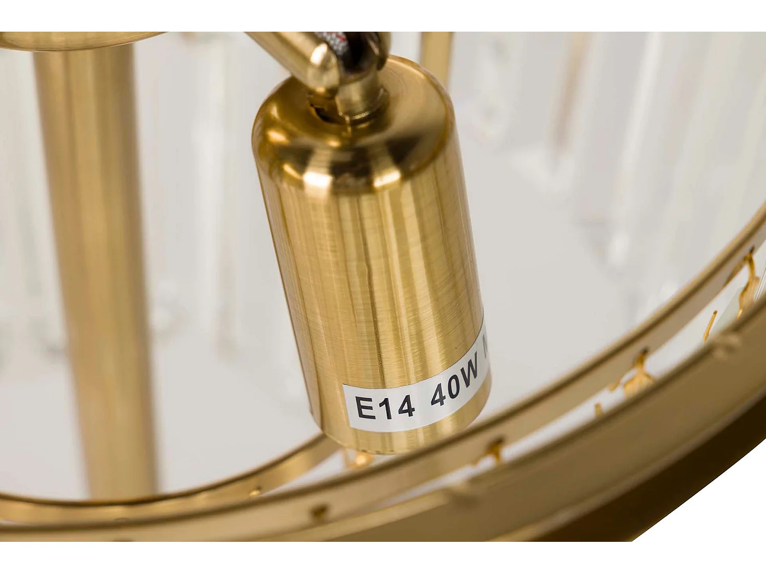 Lámpara Sobremesa Cristal Metal Dorado 30x30x60 Cm