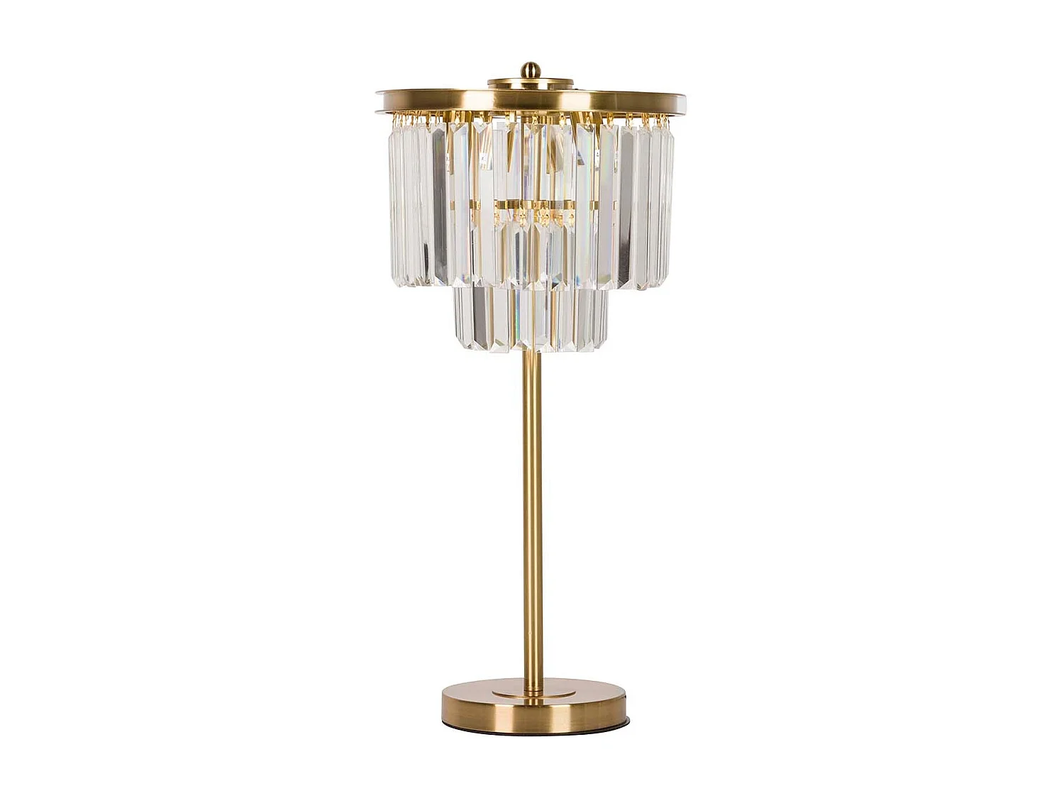 Lámpara Sobremesa Cristal Metal Dorado 30x30x60 Cm