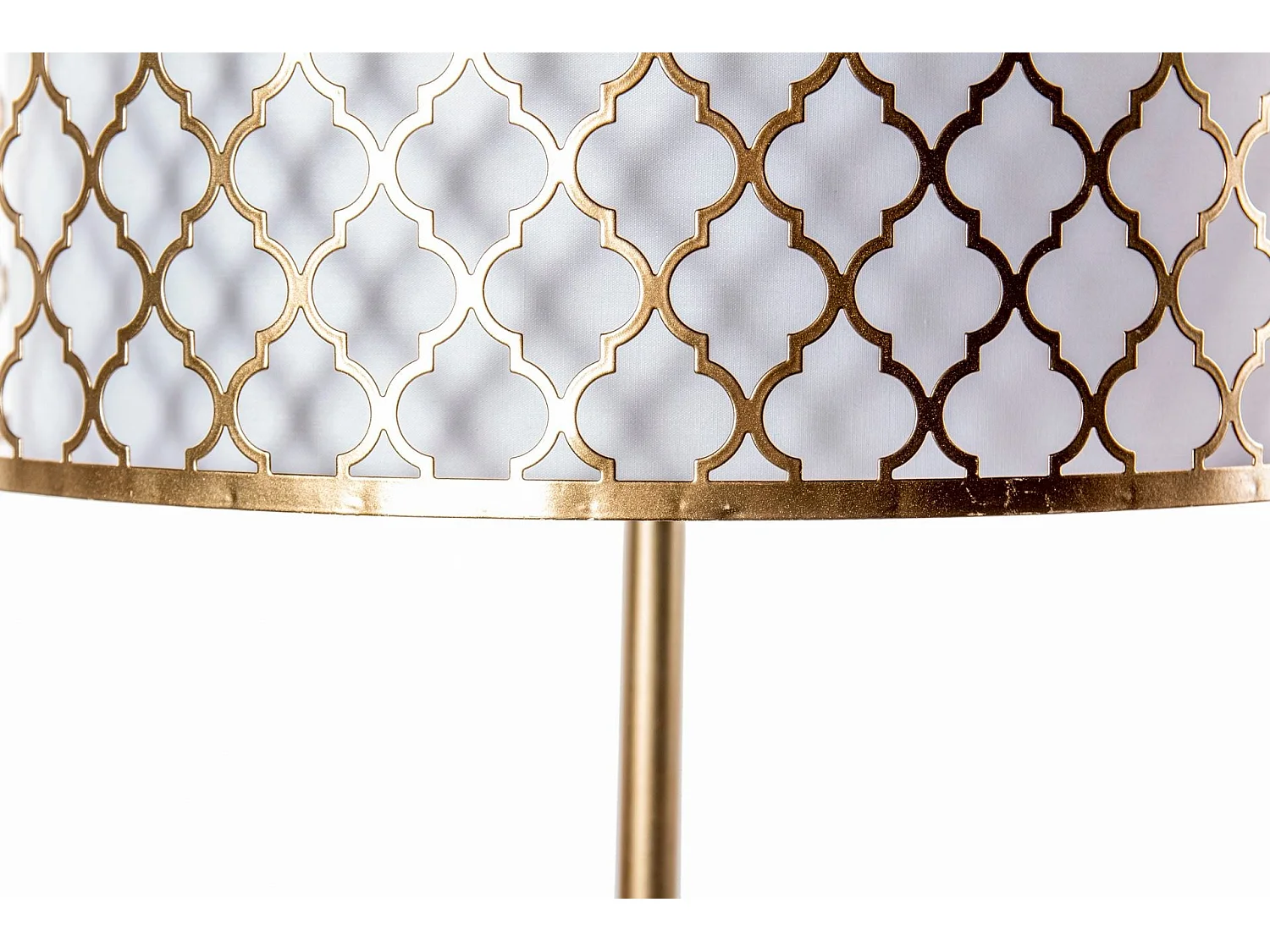 Lampara Sobremesa Metal Dorada-blanca 35x35x60 Cm