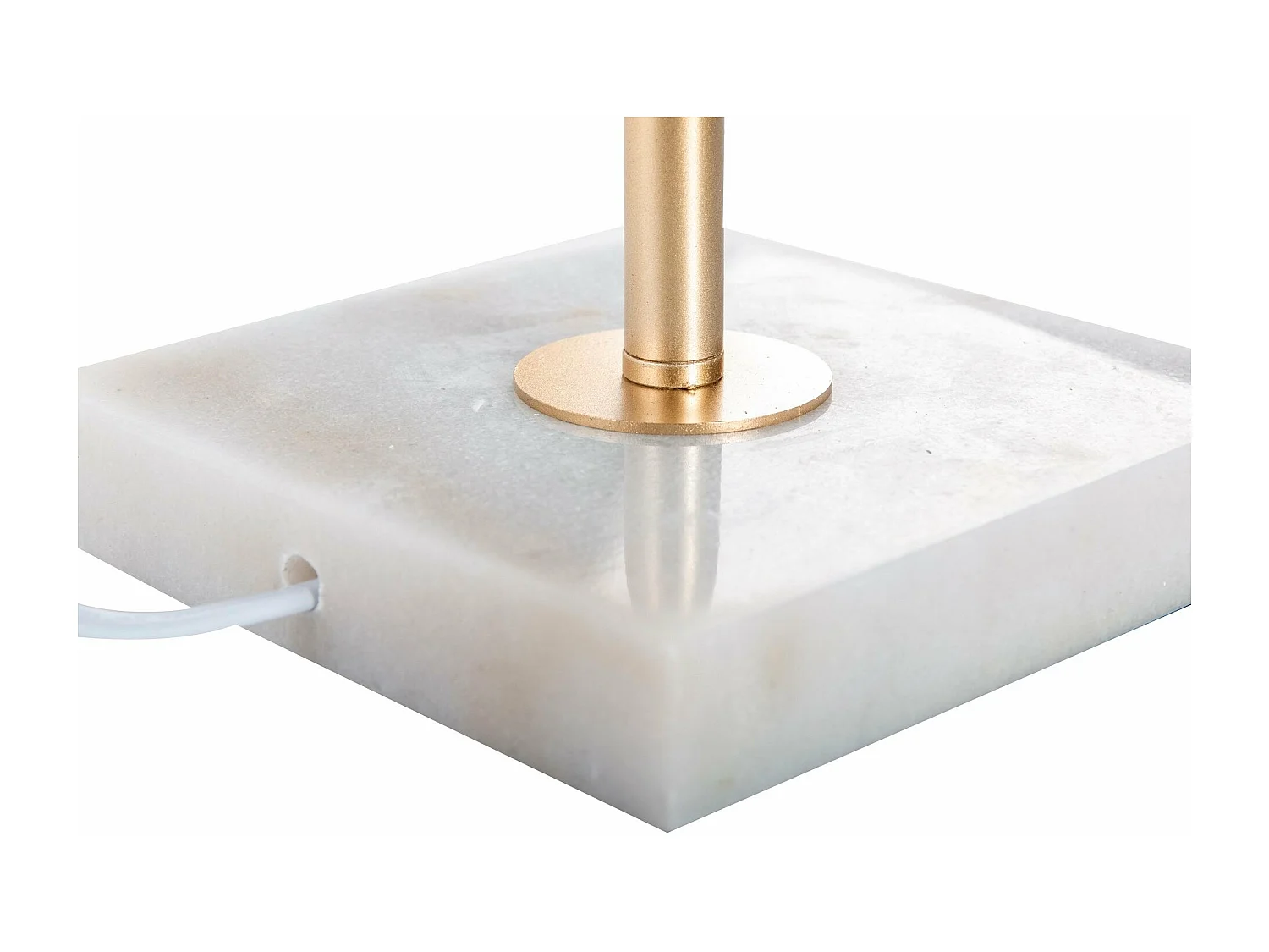 Lampara Sobremesa Metal Dorada-blanca 35x35x60 Cm