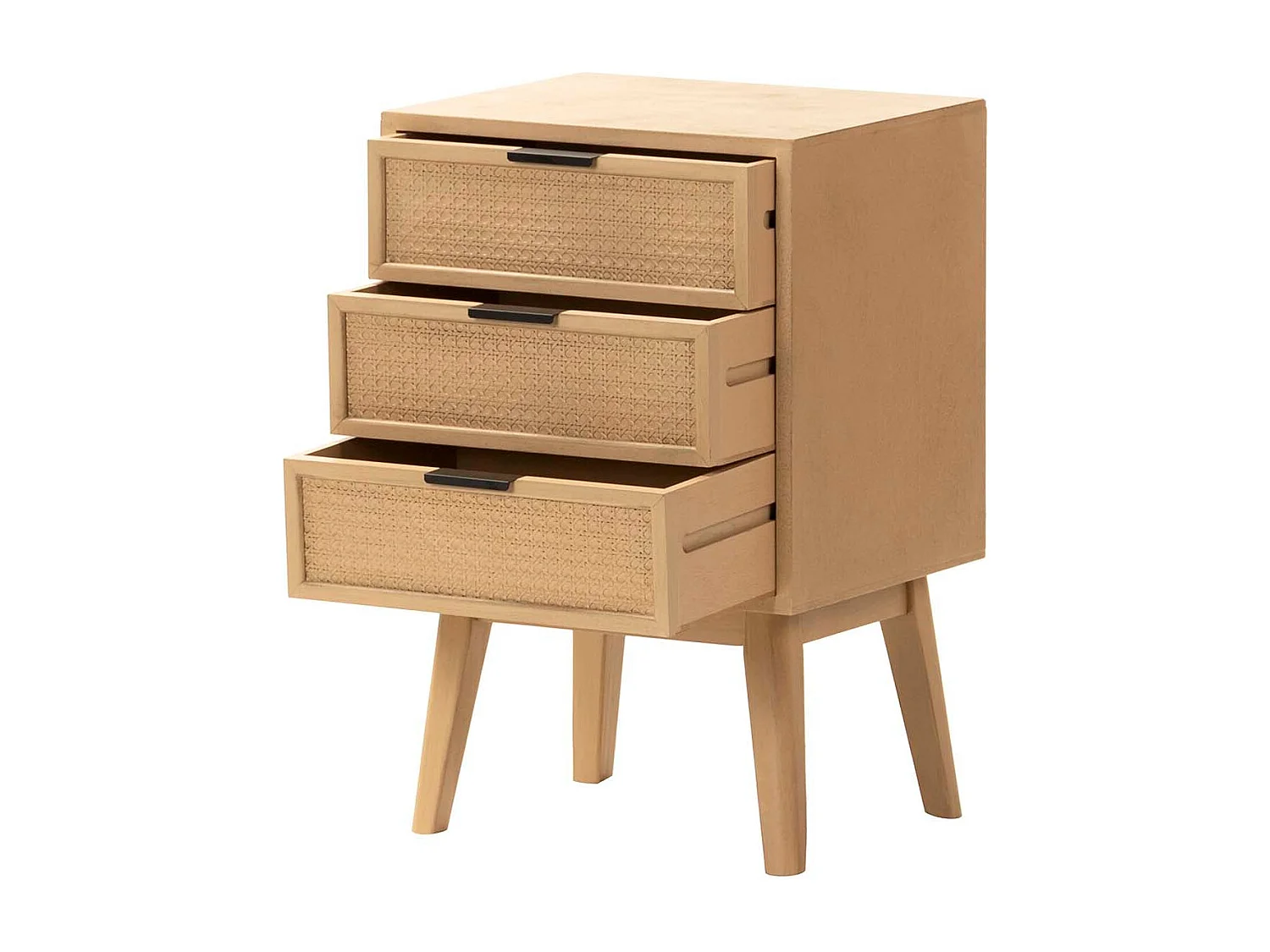 Mesita 3 Cajones Mdf Pino Marron 40x32x61 Cm