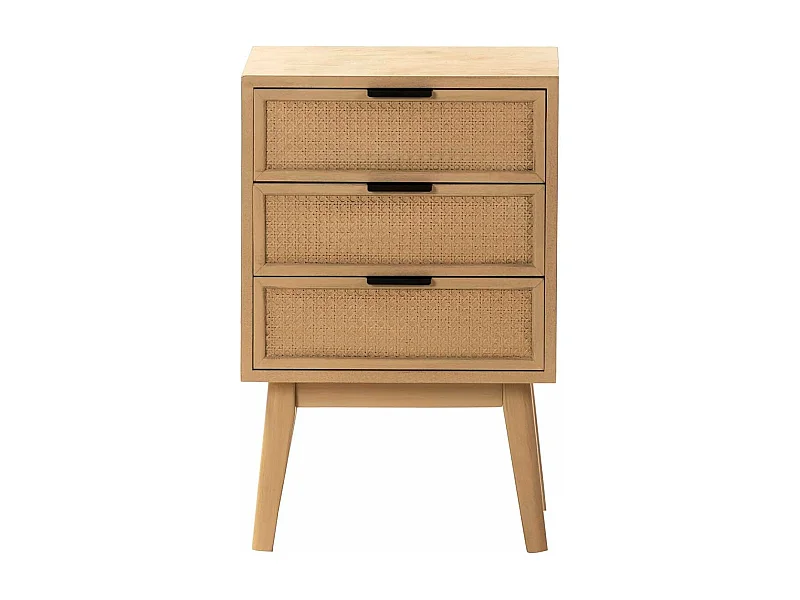 Mesita 3 Cajones Mdf Pino Marron 40x32x61 Cm