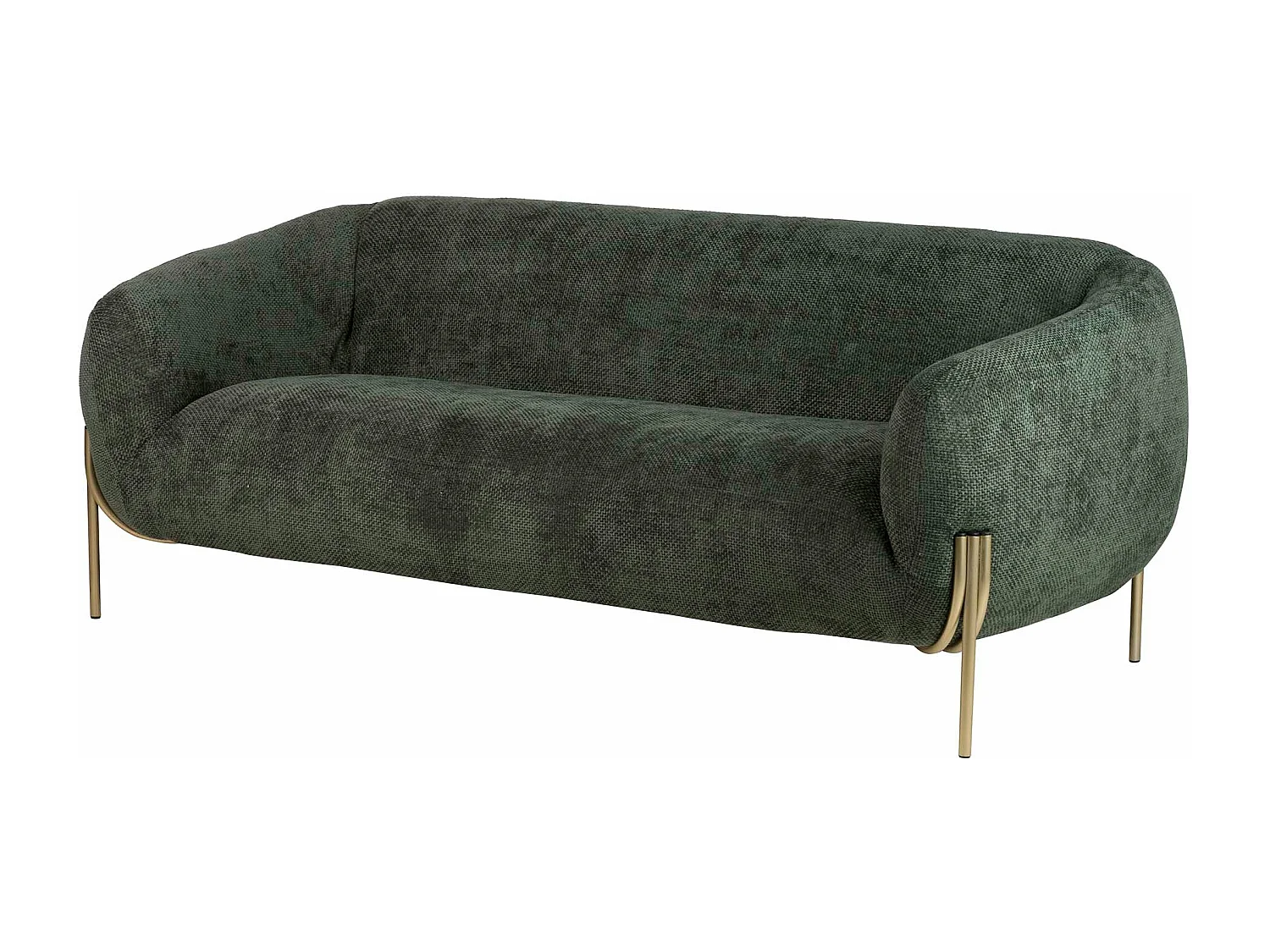 Sofá Chenilla Verde Zephyr 198x86x75 Cm