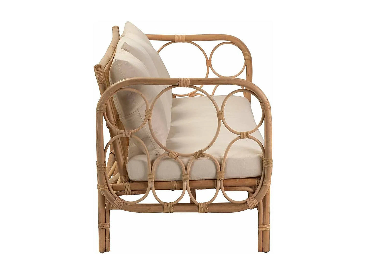 Sofá Mimbre Con Cojines 193x73x77 Cm