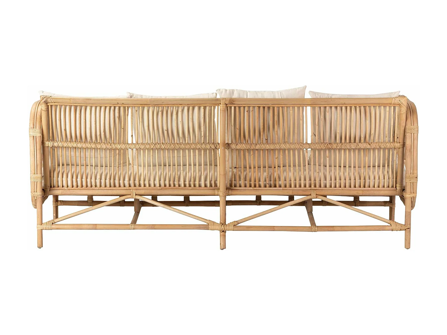 Sofá Mimbre Con Cojines 193x73x77 Cm