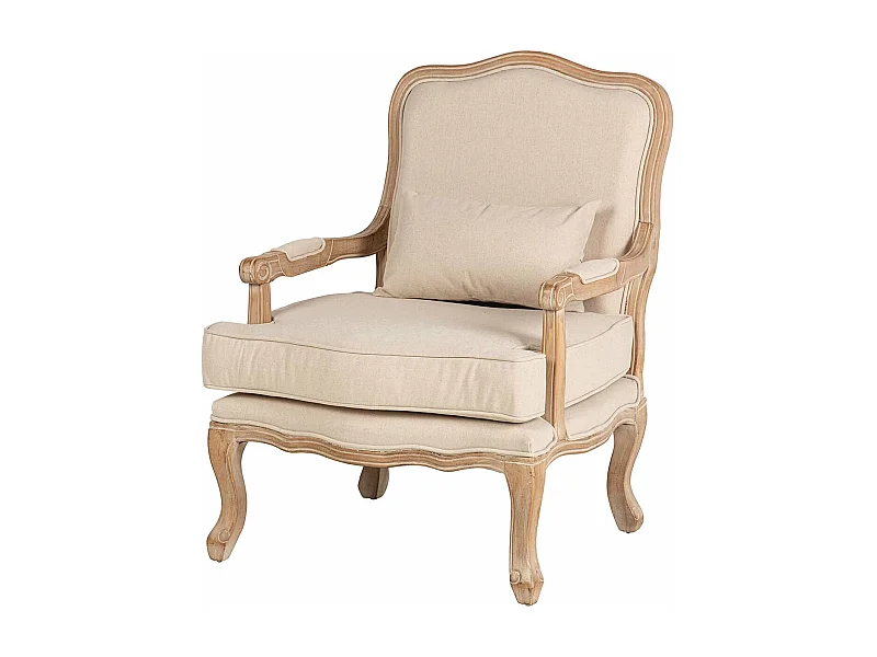 Butaca Lino Beige Patas Madera 64x72x92 Cm