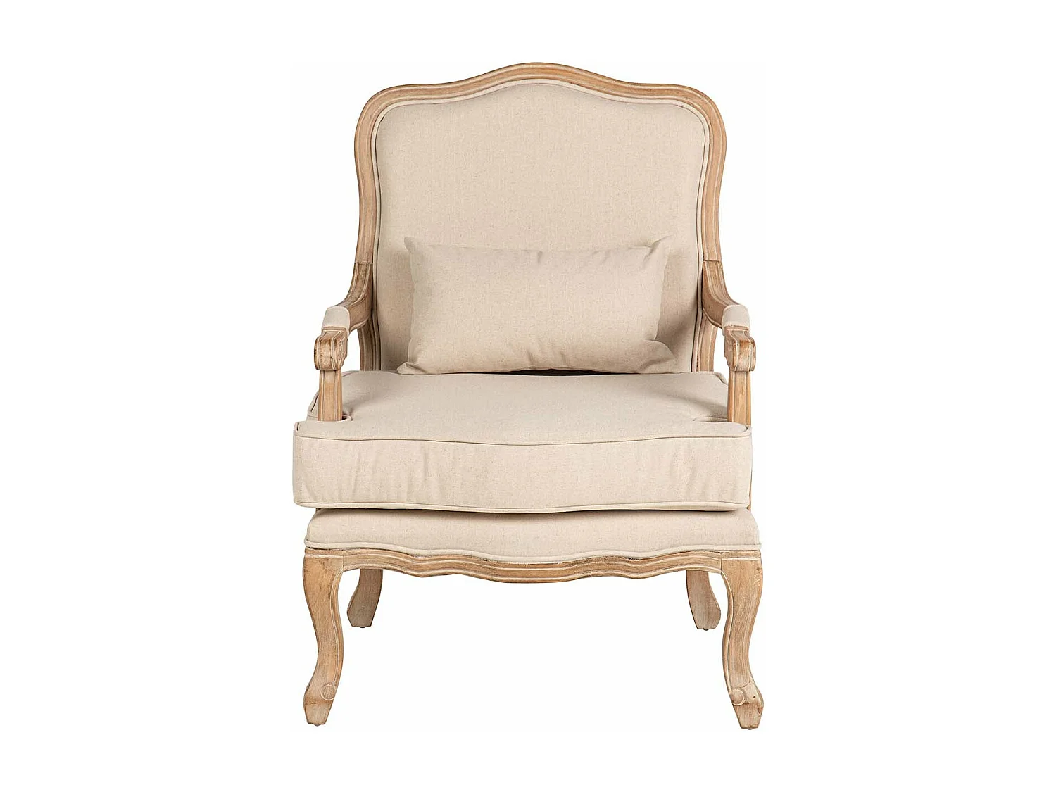 Butaca Lino Beige Patas Madera 64x72x92 Cm