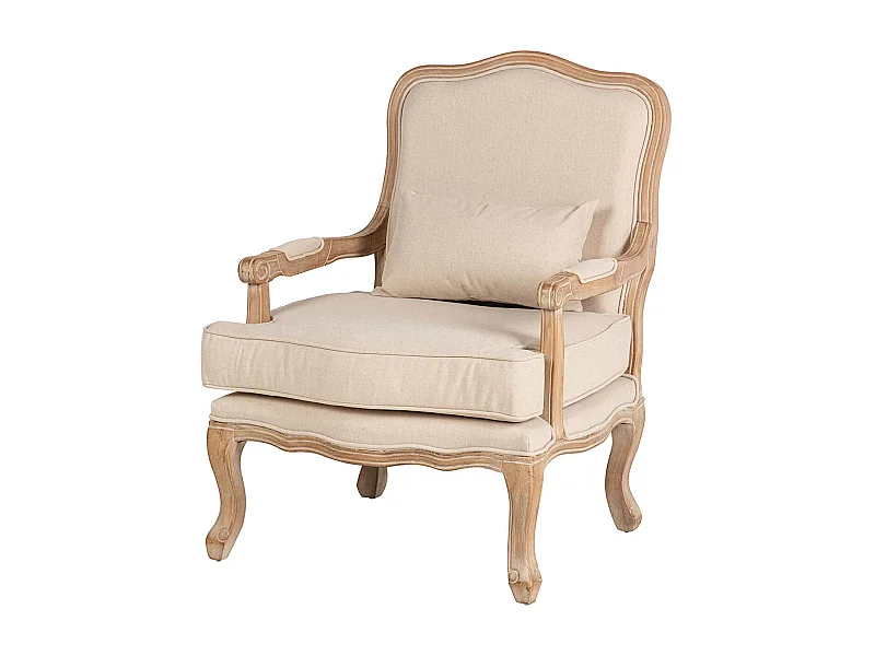 Butaca Lino Beige Patas Madera 64x72x92 Cm