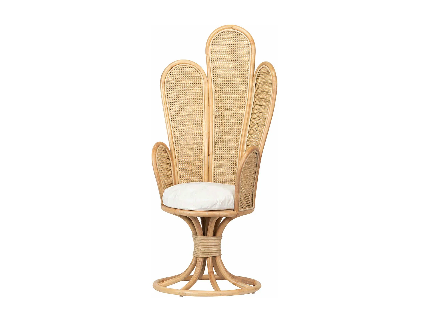 Butaca C/ Cojin Ratan Blanco Marron 70x70x147 Cm