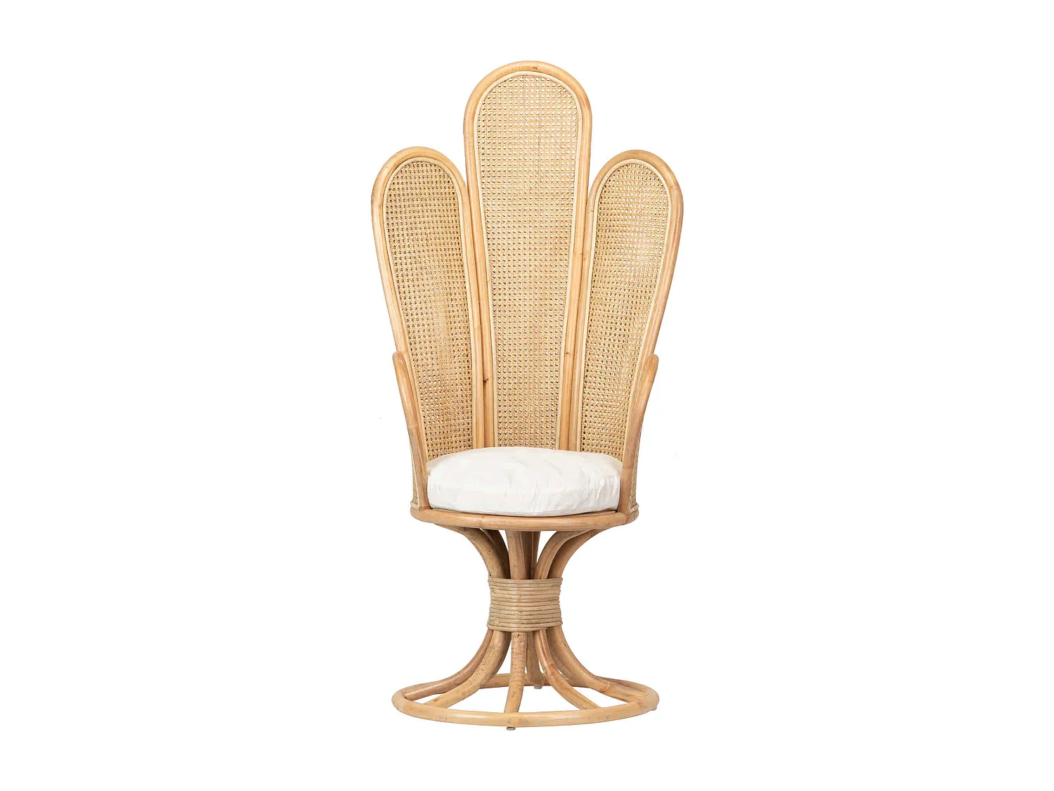 Butaca C/ Cojin Ratan Blanco Marron 70x70x147 Cm