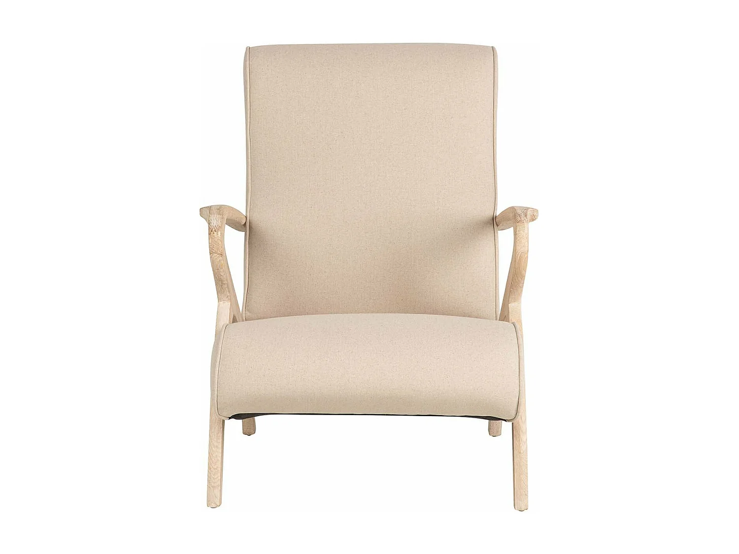 Butaca Madera Vintage Lino Beige 72x80x85cm