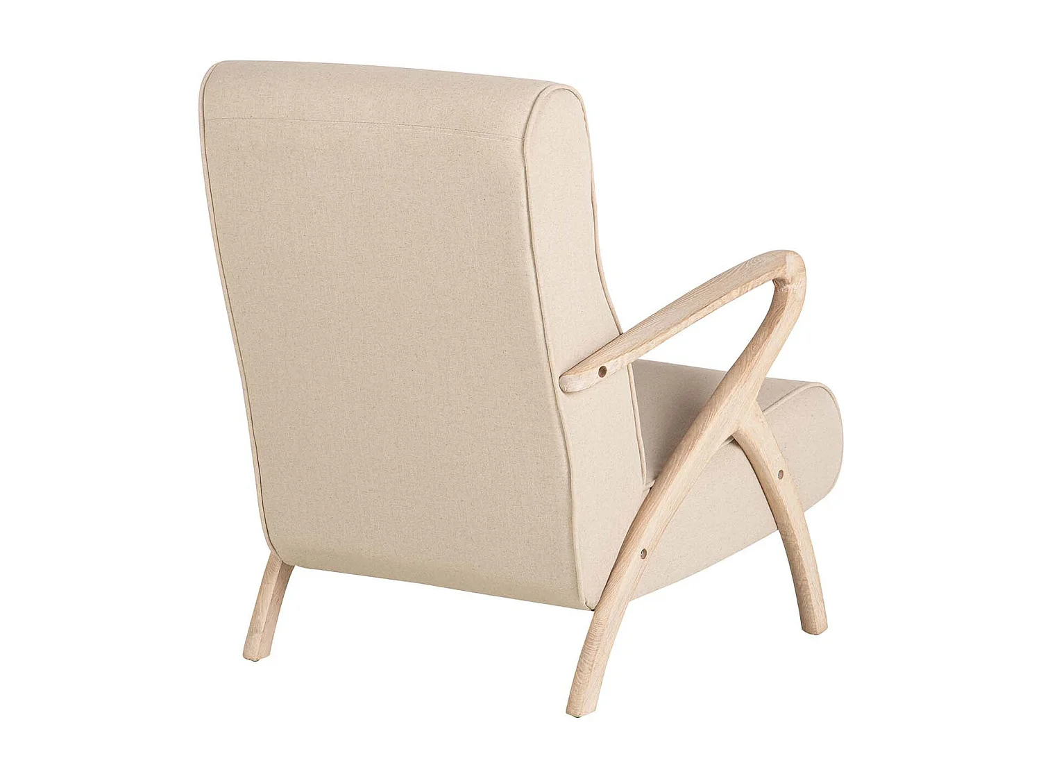 Butaca Madera Vintage Lino Beige 72x80x85cm