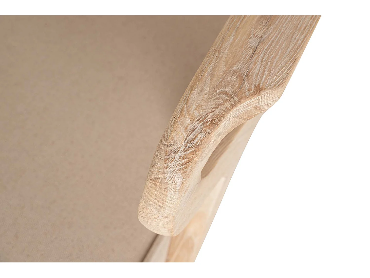 Butaca Madera Vintage Lino Beige 72x80x85cm