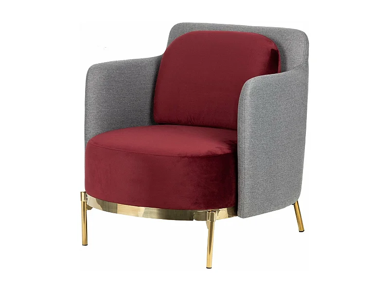 Sillon Velvet Rojo Gris Tulsa 70x80x81 Cm