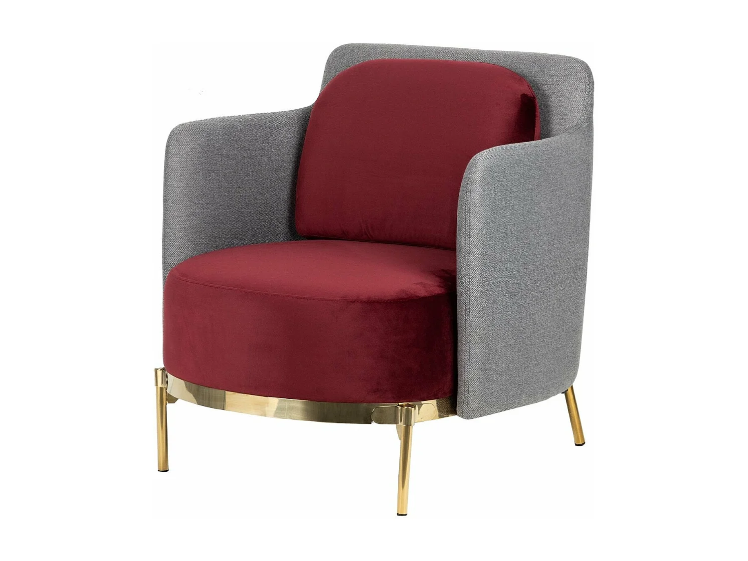 Sillon Velvet Rojo Gris Tulsa 70x80x81 Cm