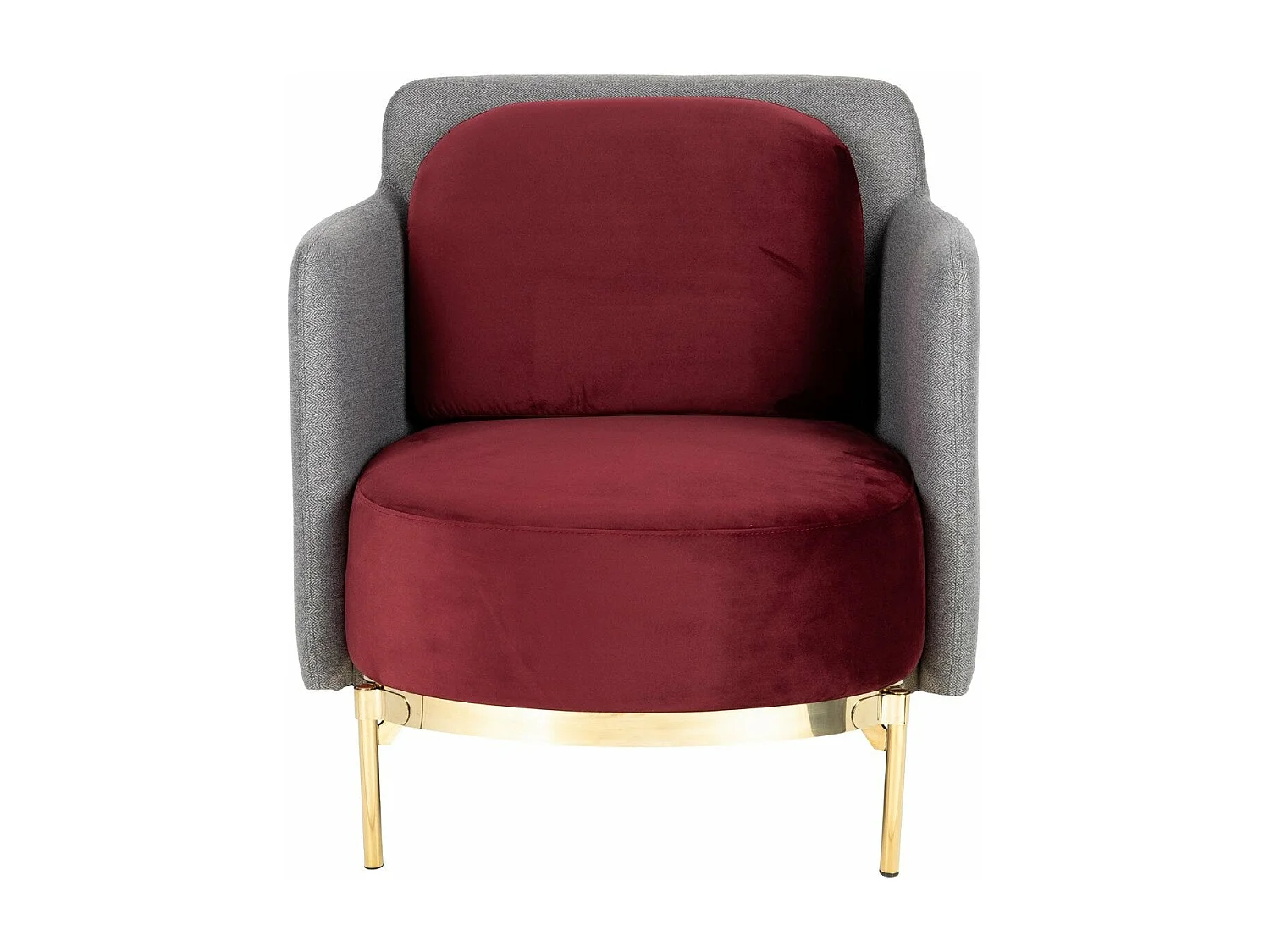 Sillon Velvet Rojo Gris Tulsa 70x80x81 Cm