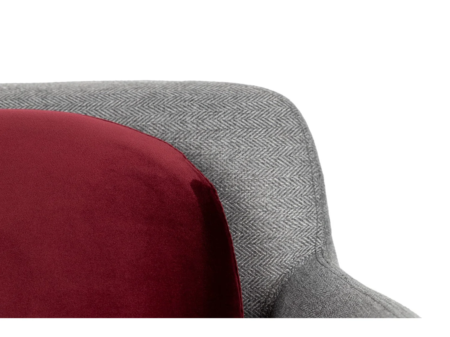 Sillon Velvet Rojo Gris Tulsa 70x80x81 Cm