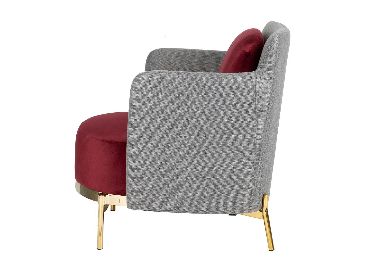 Sillon Velvet Rojo Gris Tulsa 70x80x81 Cm