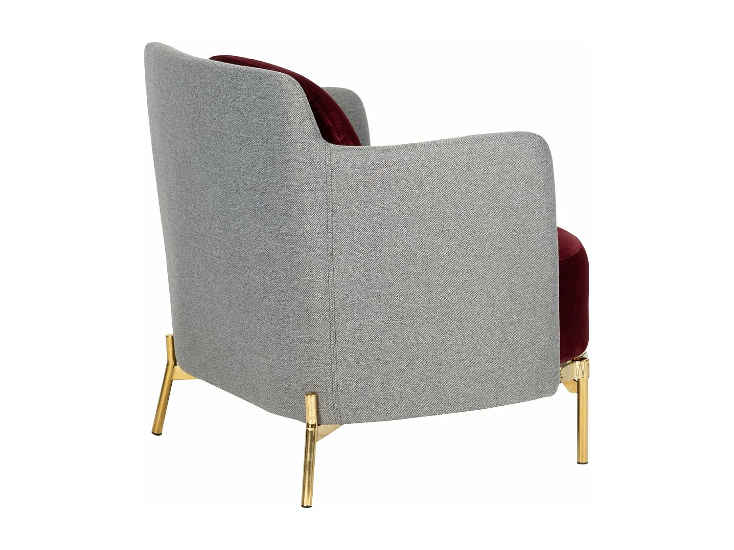 Sillon Velvet Rojo Gris Tulsa 70x80x81 Cm