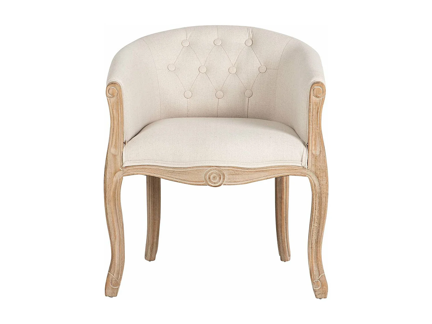 Butaca Lino Beige Capitone Madera 61x61x71 Cm