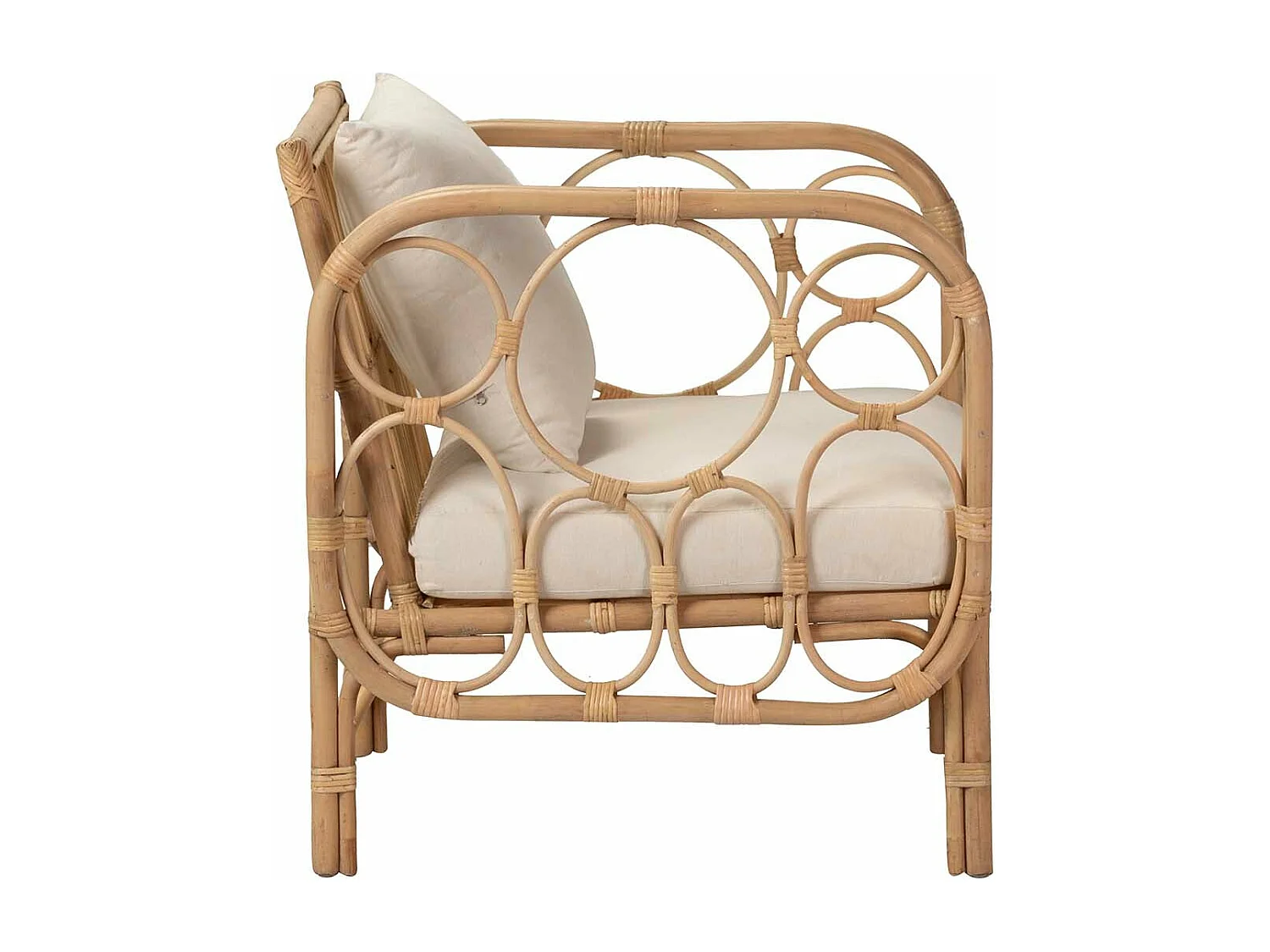 Sillon Mimbre Con Cojin 72x70x76 Cm