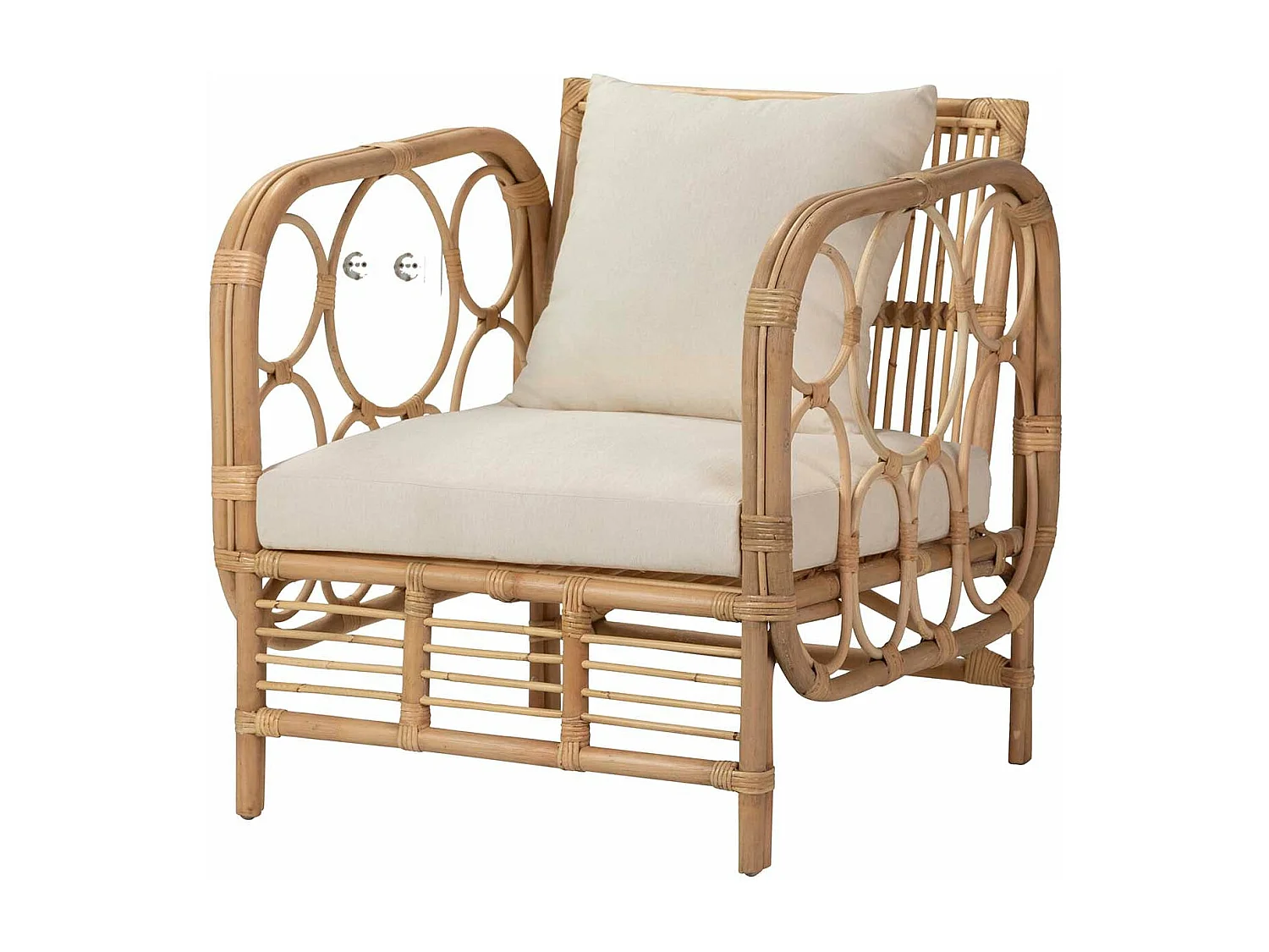 Sillon Mimbre Con Cojin 72x70x76 Cm